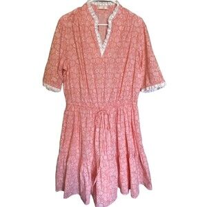 WAYWARD FANCIES ESHAKTI Dress Size XL Floral Pink Lace Prairie Elastic Tie Waist